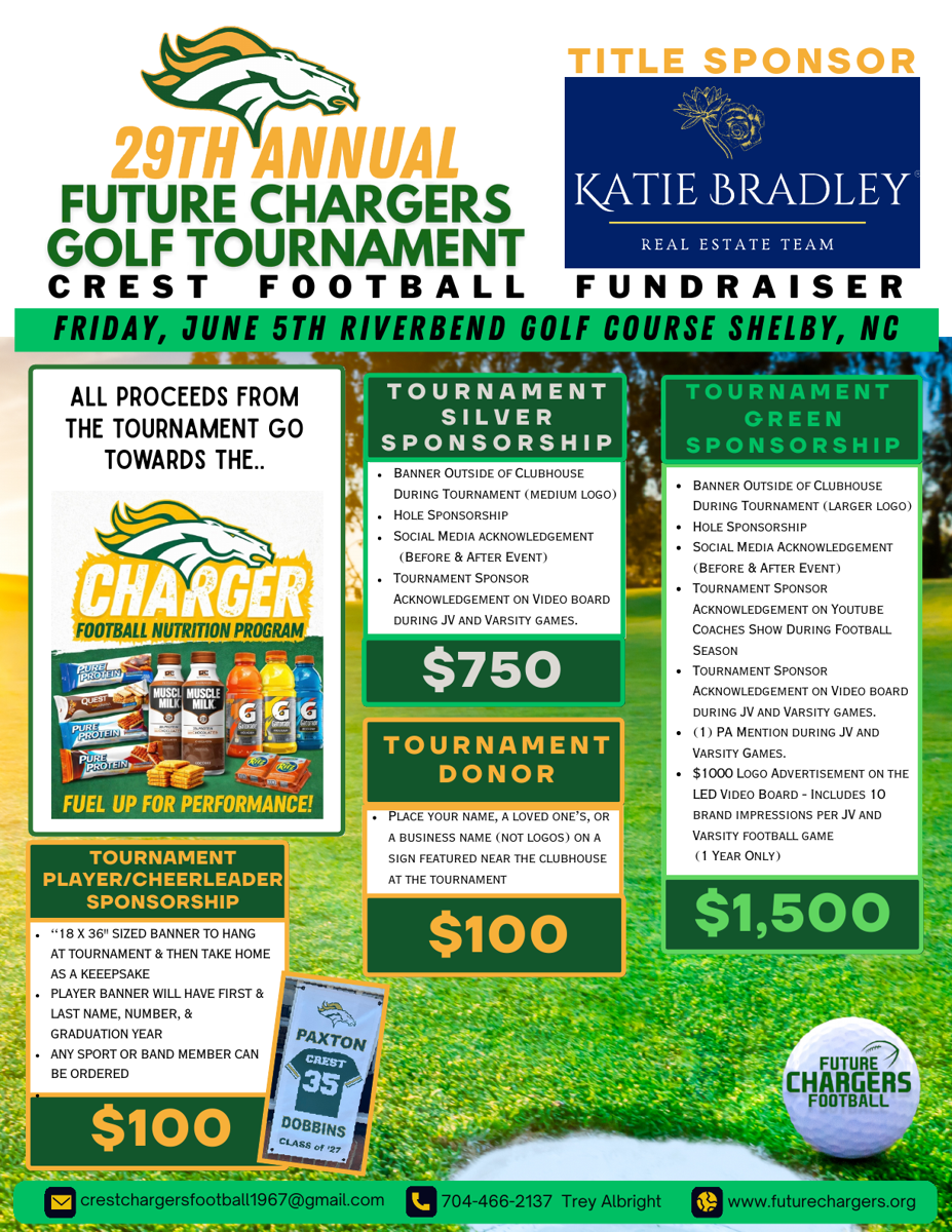 Future Chargers Golf Tournament sponsorship flyer